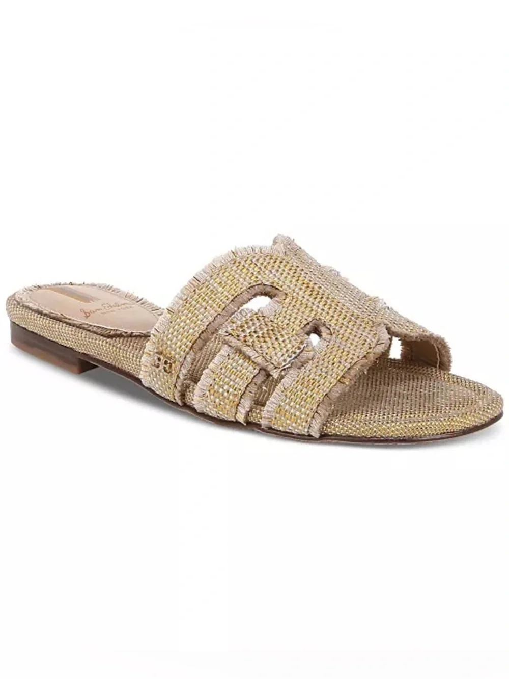 Sam Edelman Bay Fray Emblem Slide Sandals Frayed Emblem Size 6.5M NWOB